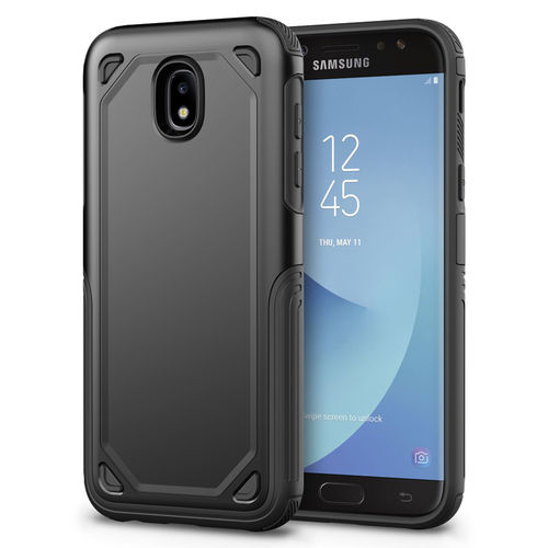 Hybrid Guard Shockproof Plate Case for Samsung Galaxy J7 Pro (Black)